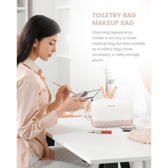 Спортивна сумка LOVEVOOK для жінок, велика ручна поклажа, дорожня сумка-дуffel, містка для подорожей, сімейна, для фітнесу, басейну, лікарні, догляду за дитиною (2 шт., бежевий, рожевий)