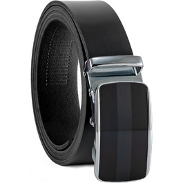 Чоловічий шкіряний ремінь Volmer ATG з автоматичною застібкою та регулюванням | Ширина 35 мм, довжина 125 см, чорний | Можливе скорочення