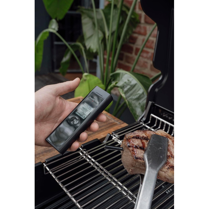 Беспроводний термометр для гриля Santos – Контроль через додаток (Android & iOS) – Дальність 100м – Подвійний датчик – До 300°C – Магнітне кріплення