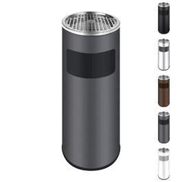 WELLGRO Standaschenbecher з нержавіючої сталі 2в1 для вулиці: попільничка та сміттєвий бак сірого кольору. Великий попільничник для тераси, входу та комерційних приміщень, стійкий до погодних умов.