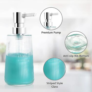 Дозатор мила скляний матовий HMJIA для кухні та ванної кімнати з помповим дозатором (прозорий)