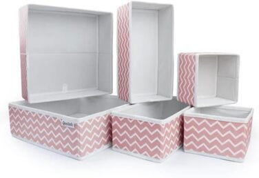 Qoolish Rosa Drawer Organizer, Set of 6 Sturdy Drawer Organizers to Sort Your Bedroom, Closet, and Drawer - Organize Your Space with our foldable