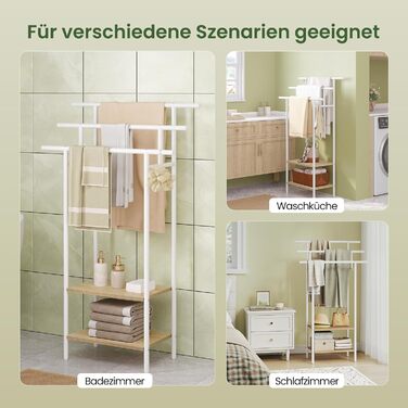 Підставка для рушників EUGAD з 3 полицями, з металу та ДСП, для ванної кімнати