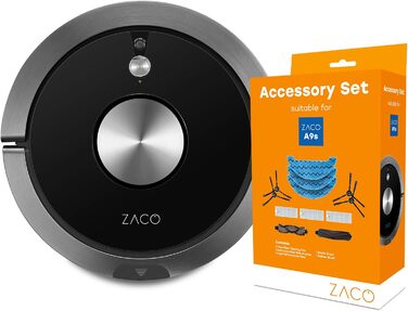 Робот-пилосос ZACO з функцією миття, 2.5л станція зарядки до 60 днів, лазерна навігація, 3000Pa, 2в1, ідеально для шерсті тварин, розпізнавання килима, тихий, керування через додаток та Alexa (комплект: A9s)