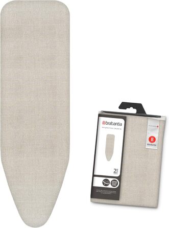 Чохол для прасувальної дошки Brabantia B 124 x 38 см, Джинсовий сірий | Верхній шар 100% бавовна, 8 мм пінополіуретанове наповнення | Ідеально підходить для прасувальних дошок розміру B | Зносостійкий, пральний, легко одягається