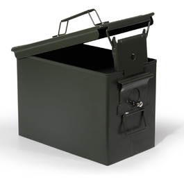 Ammunition Box, US Ammo Box, Cartridge Box, Storage Box for Lithium Batteries, Ammunition (Lockable - 28cm) (Lockable - 30cm)