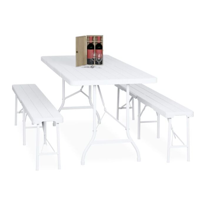 Relaxdays 3-piece folding beer garden set