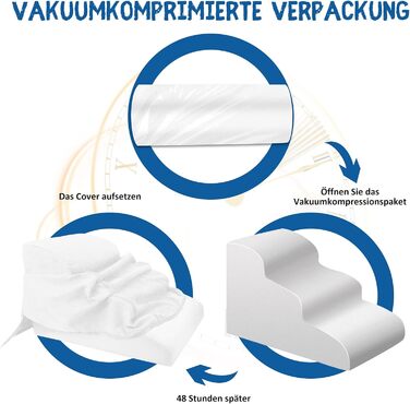 Dog stairs, dog stairs for small dogs, waterproof dog stairs 40 cm high, injury prevention, high-quality sponge cat stairs, non-slip, washable dog ramp for sofa, bed, car (3-step dog stairs, White)