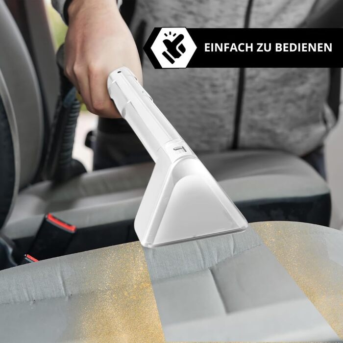 Портативний пилосос для чищення килимів Powell Waschsauger 450W, 13kPA, для килимів, диванів, автомобілів (сірий)