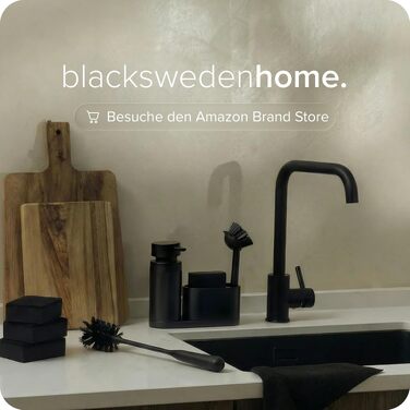 Сміттєвий кошик для ванної кімнати blackswedenhome 5Л, педальний відро з м'яким закриттям Softclose та внутрішнім контейнером, чорний