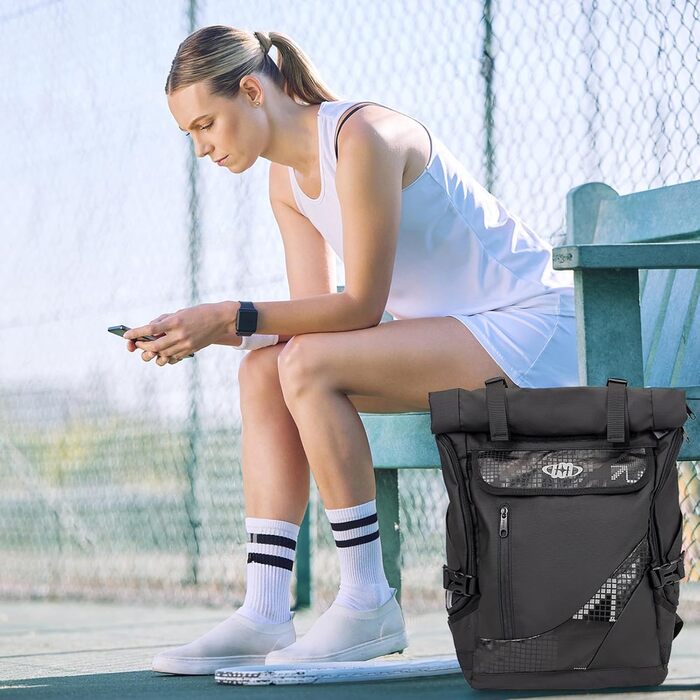 Спортивна сумка для тенісу UtiaMiaoGonGo - рюкзак для ракет, вміщує 2 ракетки, з відділенням для взуття, підходить для бадмінтону та падел-тенісу