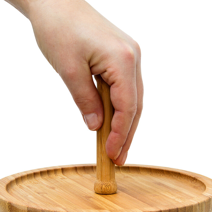 Relaxdays Bamboo Shelves with 3 Bowls