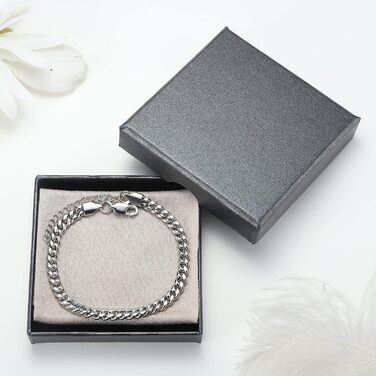 Чоловічий браслет Cassieca з нержавіючої сталі, панцерна/кубинська ланцюгова браслет, 5 мм/9 мм, 17/21/23 см, хіп-хоп, реперський стиль, модні прикраси, подарунок у коробці