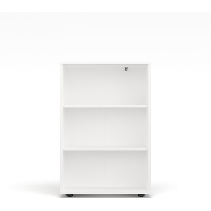 Книжкова шафа KOMTO Regal 80 см, біла, 3 полиці, регульовані, стелаж для зберігання, 80x90x24 см