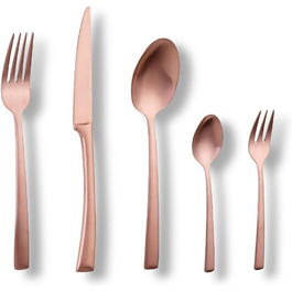 ECHTWERK Avelino Flatware Set, Bronze Edition, 20-Piece, Dinnerware Set for up to 4 People, 18/10 Stainless Steel, Matte Finish, High-Quality Cutlery Set, for Dining Table, Table Decoration for Weddings & Festive Tables