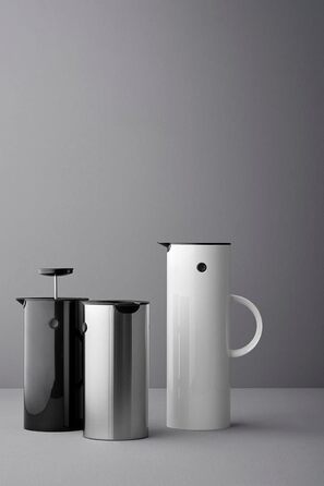 Термос Stelton EM77 - 1 літр, білий. Зберігає тепло та холод, з скляною вставкою, магнітний замок, для чаю та кави, вінтажний дизайн