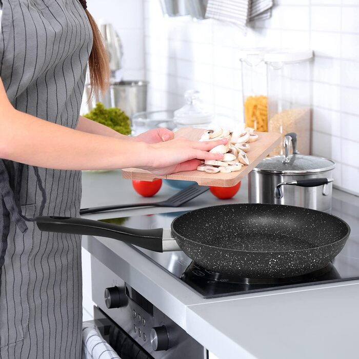Набір сковорідок Joeji's Kitchen 3 шт. для індукції, антипригарні сковороди, набір для смаження, підходить для індукційних плит
