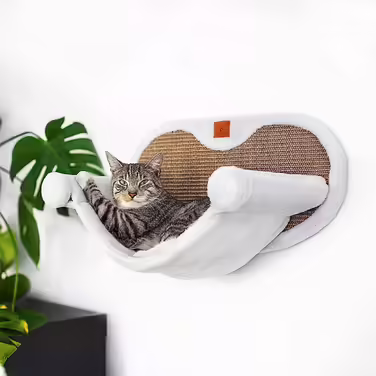 Pfotenolymp® Cat Hammock up to 10 kg | Wall Mounting | High Stability | Hours of Scratching Fun | Hygienic & Easy to Clean | Environmentally Friendly | Easy Assembly