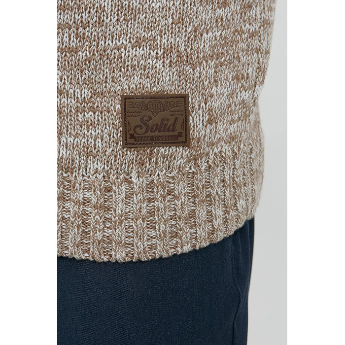 Чоловічий кардиган SDPomeroy з грубого трикотажу з коміром-стійкою та блискавкою, 100% бавовна, Regular fit (XL, Dune (5409))