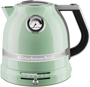KitchenAid Kettle with Temperature Setting from 50 to 100°C | Tea Kettle with Temperature Indicator and Scale Filter 1.5L | Electric 2400 Watt | Stainless Steel | Pistachio 1.5 Liter Pistachio