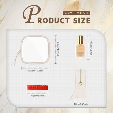 Косметичка жіноча мініатюрна, водонепроникна, з PU матеріалу, органайзер для косметики та аксесуарів, чорний/бежевий (C-чорний/бежевий, S)