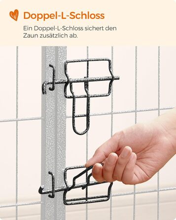 Вольєр для тварин Feandrea Freilaufgege XL (77x80 см), сірий, збірний, для великих тварин, 8 панелей