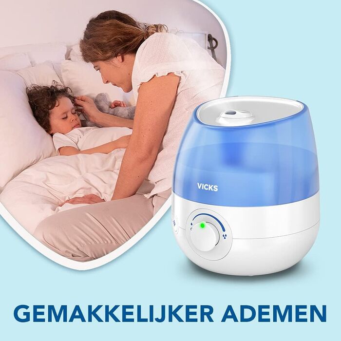 Зволожувач повітря Vicks Mini Cool Mist Ultraschall VUL525 - компактний, тихий, для сну, кашлю та застуди