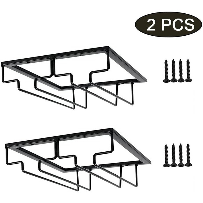 Тримач для келихів вина DDGG (2 шт.) - Настінна підставка для келихів, барна полиця, для дому, ресторану