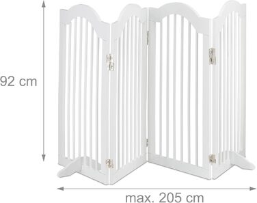 Захисне ворота Relaxdays: розкладне, самостійне, 92 x 205 см, для собак та котів, біле