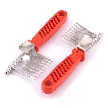 Набір гребінців для грумінгу тварин POPETPOP (3 шт.) - гребінець для вичісування шерсті котів та собак, середній, червоний