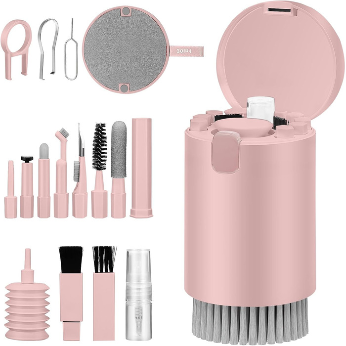 Набір для чищення екрану ноутбука 20-в-1: для MacBook, AirPods, телефону, планшета, ПК, монітора, камери (рожевий)