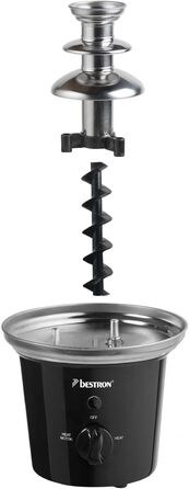 Шоколадний фонтан Bestron з 3 ярусами, 60 Вт, чорний колір, з підігрівом