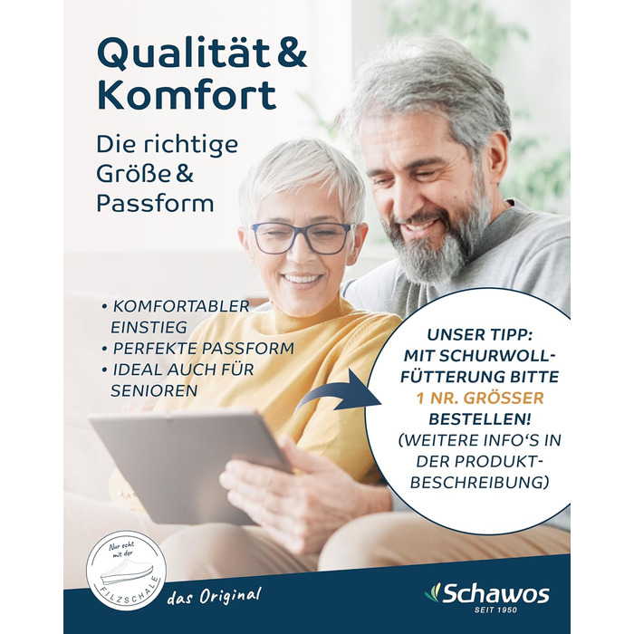 Чоловічі капці Schawos 6030 з повсті, чорні, 45 EU. Всесезонні, дихаючі, з антиковзкою підошвою та анатомічною устілкою.