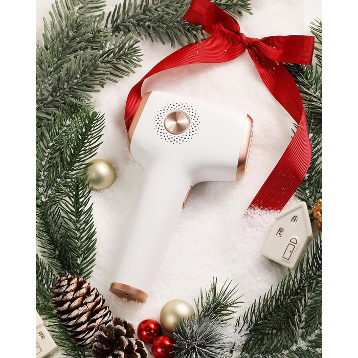 Прилад для епіляції IPL з охолодженням, 999 999 імпульсів, безболісна епіляція, 9 рівнів інтенсивності, для обличчя, бікіні, тіла, білий