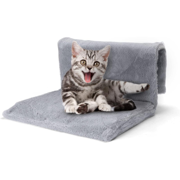 Ліжко для котів Nobleza з підігрівом, міцний металевий каркас, сірий колір, 48 x 30 x 25 см