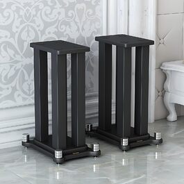 Набір стійок для акустичних систем (2 шт), сталевий каркас, MDF-платформа з вібропоглинанням, витримують до 40 кг, чорні, висота 50 см