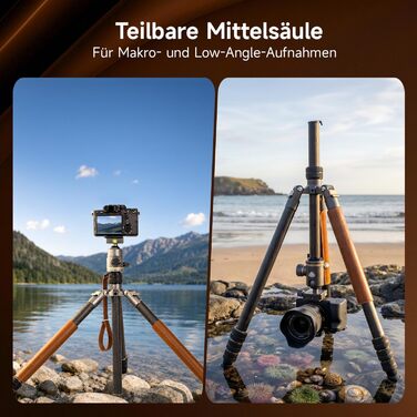 Карбоновий штатив для камери Rollei C6i Carbon Heritage 174см з кулястою головою 360°, Arca Swiss, функцією монопода для DSLR та смартфонів