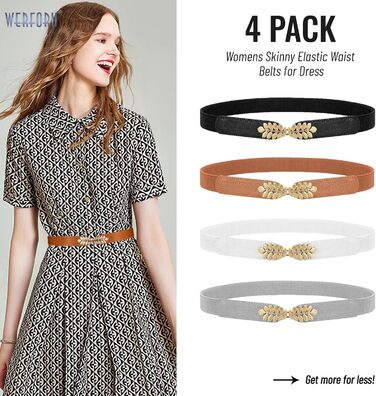 Жіночий еластичний пояс WERFORU Vintage Широкий пояс для сукні, модний, тягнеться, cinch, кольори: чорний, білий, коричневий, бежевий, розмір 82-99 см