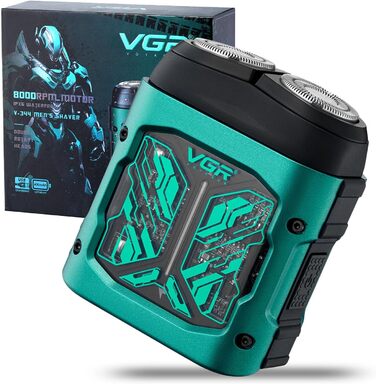 Електричний чоловічий бритва VGR 344 Mini - компактний, водонепроникний, з USB зарядкою, зелений
