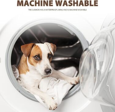 Лежанка для собак середніх порід, водонепроникна, 76x50x7,5 см, знімний чохол, коричнева