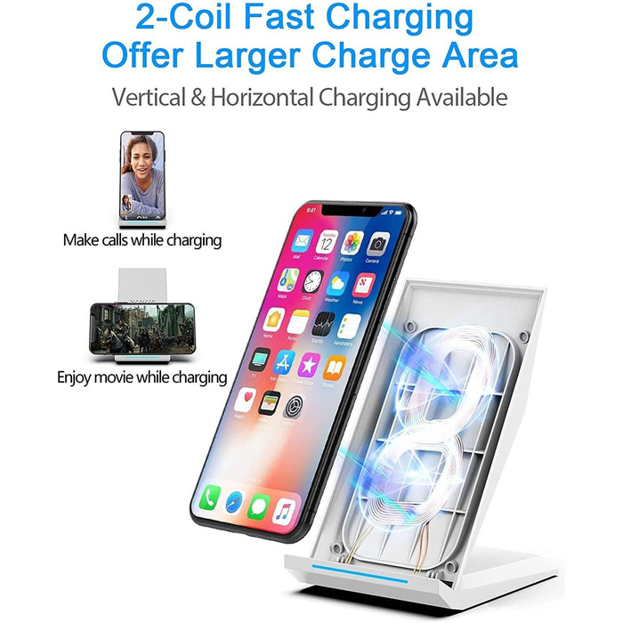 Бездротовий зарядний пристрій NANAMI 20W USB-C для iPhone 17/16/15/14/13/12/11 Max/XR/Pro/Mini, Samsung Galaxy S26/S25/S24/S23 Plus/Ultra – Білий