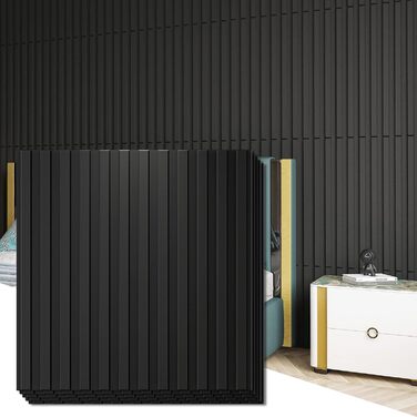 3D Панелі для стін Art3d: чорні, PVC, 12 шт., 50x50 см, 3 м²