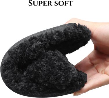 SMajong жіночі плюшеві домашні тапочки зимові теплі, м'які, з антиковзким покриттям, зручні, з підкладкою, чорні (36/37 EU)