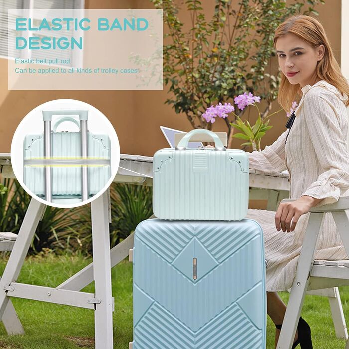 Waterproof Cosmetic Case Makeup Bag Lightweight Carry-on Beauty Case with Handle and Zipper, Women's Wear-resistant Hard Shell Toiletry Bag for Travel Excursion