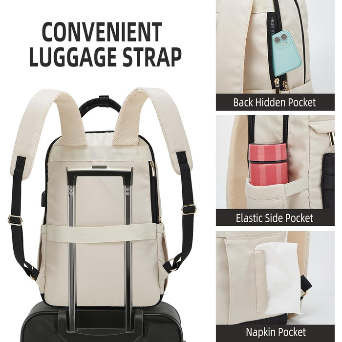 Чорно-білий рюкзак YTL Rolltop з відділенням для ноутбука 17 дюймів, водонепроникний, для подорожей, школи, університету, велосипеду