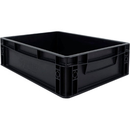 BOXIO – SOLO: Storage Box with Lid – Eurobox 40x30 x 28 cm – perfect plastic box transport crate made of plastic for camping, boat, basement or garden - stackable with other Euroboxes (40x30x12)