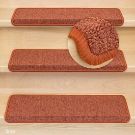 Ступінчасті килимки Kettelservice-Metzker Monza прямокутної форми - різні комплекти та кольори, Terra, 14 штук