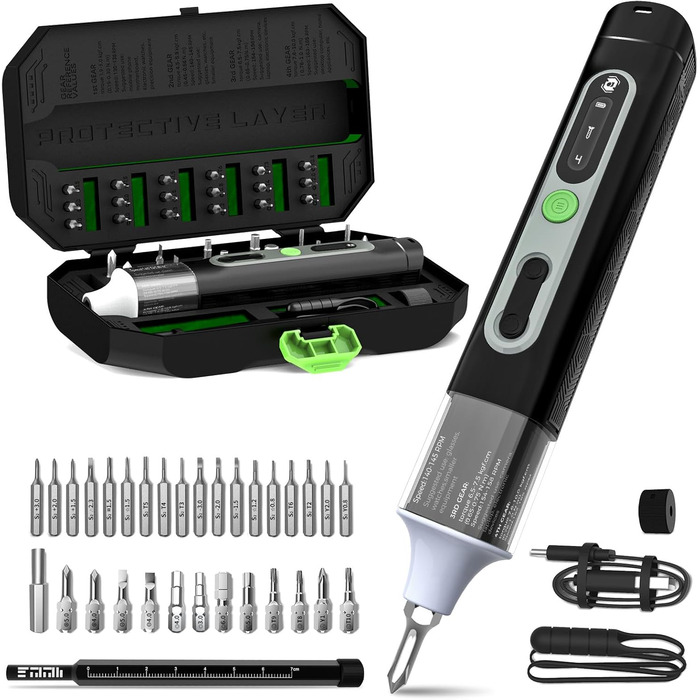 Електрична викрутка 36 в 1, міні-набір, акумуляторна викрутка з бітами H4, H6.3, 4 моменти, 1500mAh, інструмент для ремонту телефонів, окулярів, годинників, ноутбуків GS-Y08