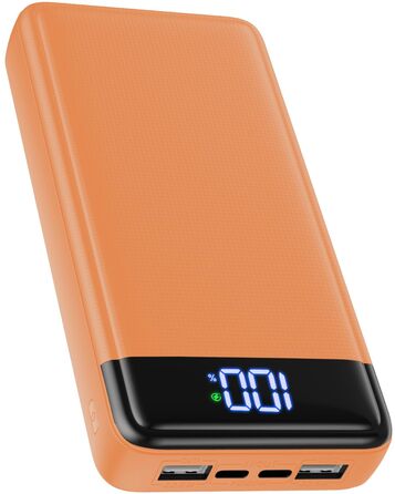 Повербанк Power Bank 26800mAh 22.5W Fast Charge, зовнішній акумулятор з USB-C (PD3.0, QC4.0) для iPhone 16 15 14 13 Pro Max, помаранчевий