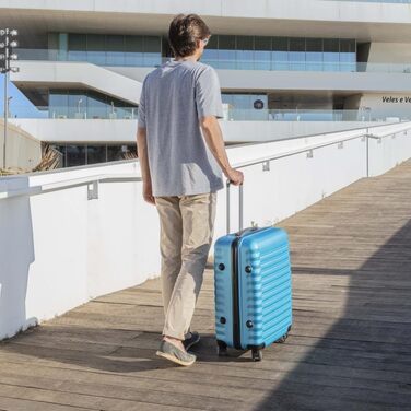 Набір валіз NUMADA 4 шт. (75см, 63см, 53см) + сумка для туалету, ABS, жорсткий, водостійкий, 4 колеса, з замком